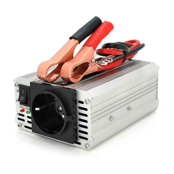 Інвертор напруги POWERMASTER 24V/220V 350W модифікована синусоїда 1 Shuko клеми для живлення побутової та автомобільної електроніки Інвертор напруги POWERMASTER 24V/220V 350W модифікована синусоїда 1 Shuko клеми для живлення побутової та автомобільної електроніки