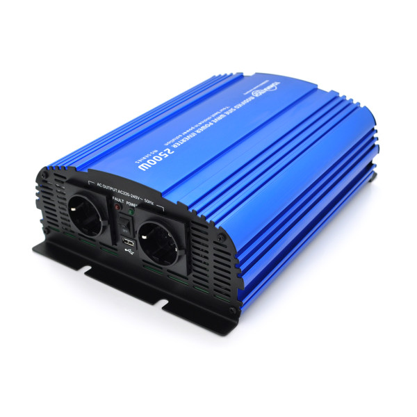 Инвертор напряжения Tommatech MS-2500 12V/220V 2500W для автономного электроснабжения с модифицированной синусоидой 2 розетки Shuko USB и защитой от перегрузок Инвертор напряжения Tommatech MS-2500 12V/220V 2500W для автономного электроснабжения с модифицированной синусоидой 2 розетки Shuko USB и защитой от перегрузок