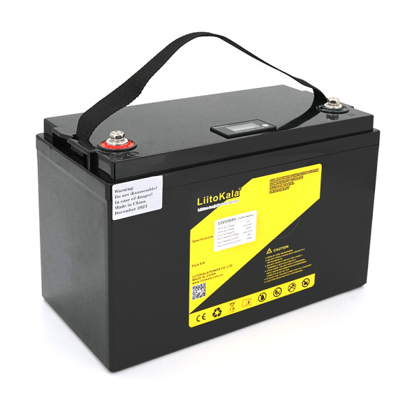 Акумуляторна батарея LiFePO4 12,8V 100Ah BMS з LCD дисплеєм для автономного живлення та сонячних систем 330*170*220mm 9.5kg Акумуляторна батарея LiFePO4 12,8V 100Ah BMS з LCD дисплеєм для автономного живлення та сонячних систем 330*170*220mm 9.5kg