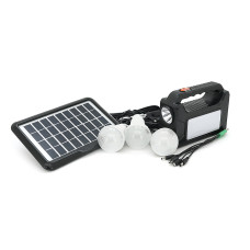Переносний ліхтар EP-392 + Solar, Функції: PowerBank, АКБ 6V/4000mAh, 3 виносні лампочки 3W, 175х65х125мм, Black, Box