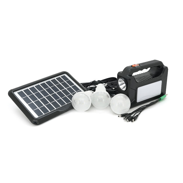 Переносний ліхтар EP-392 + Solar, Функції: PowerBank, АКБ 6V/4000mAh, 3 виносні лампочки 3W, 175х65х125мм, Black, Box Переносний ліхтар EP-392 + Solar, Функції: PowerBank, АКБ 6V/4000mAh, 3 виносні лампочки 3W, 175х65х125мм, Black, Box