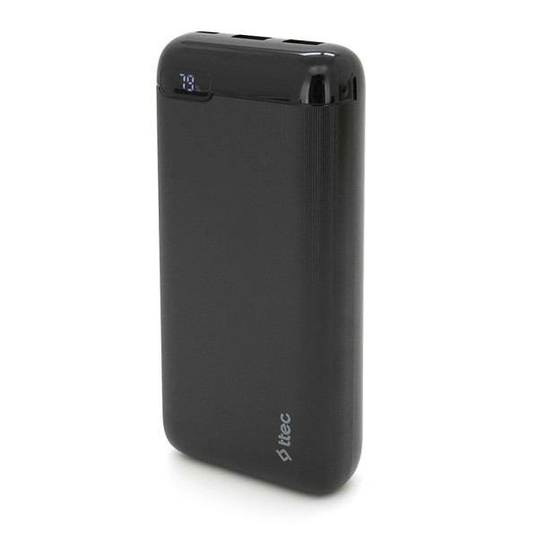 Powerbank 20000mAh Ttec Q20 – внешний аккумулятор для быстрой зарядки: 2 USB + Type-C, 20W, черный, удобен для смартфонов, планшетов и наушников Powerbank 20000mAh Ttec Q20 – внешний аккумулятор для быстрой зарядки: 2 USB + Type-C, 20W, черный, удобен для смартфонов, планшетов и наушников