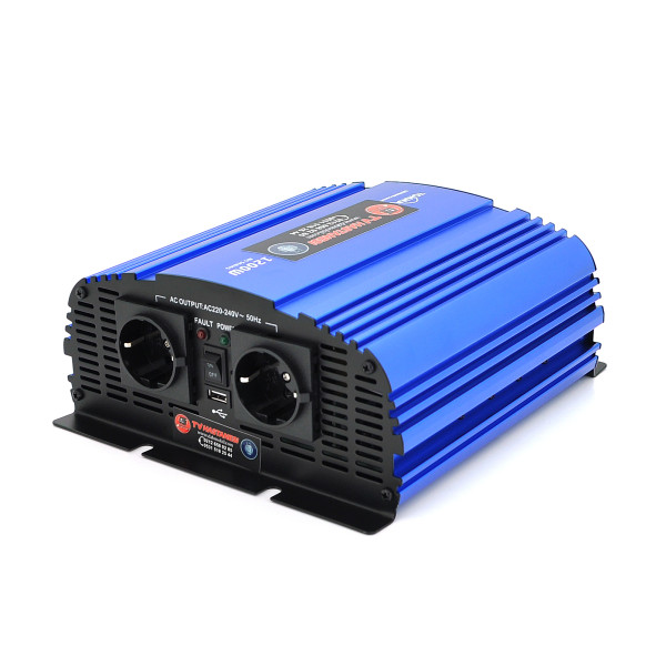 Инвертор напряжения Tommatech MS-1200, 24V/220V, 1200W с аппроксимированной синусоидой, 2Shuko, USB, клеммные провода, 2 предохранителя, Q4 Инвертор напряжения Tommatech MS-1200, 24V/220V, 1200W с аппроксимированной синусоидой, 2Shuko, USB, клеммные провода, 2 предохранителя, Q4