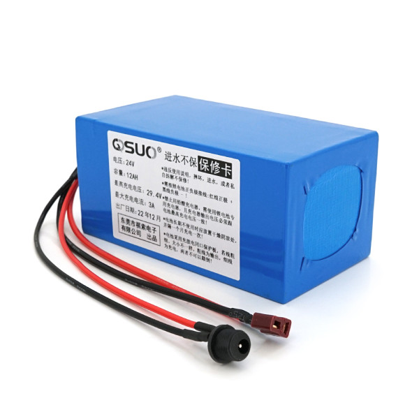 Акумуляторна батарея 24V 12A літієва QiSuo Li-ion 18650 для електронних інструментів та портативних пристроїв з роз'ємами DC 5.5x2.1 мм і T-2HQ Акумуляторна батарея 24V 12A літієва QiSuo Li-ion 18650 для електронних інструментів та портативних пристроїв з роз'ємами DC 5.5x2.1 мм і T-2HQ