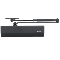 Дотягувач дверей RYOBI D-2055V антрацит, накладний тип для внутрішніх та зовнішніх дверей до 100 кг, з функцією BackCheck та регульованими швидкостями зачинення