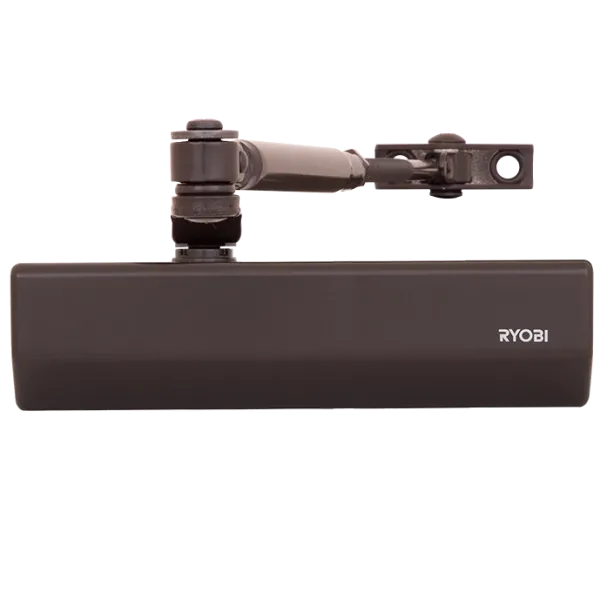 Дотягиватель двери накладной RYOBI D-2055V DARK_BRONZE для управления наружной и внутренней дверью с функцией ветрозащиты и пределом огнестойкости 60 мин Дотягиватель двери накладной RYOBI D-2055V DARK_BRONZE для управления наружной и внутренней дверью с функцией ветрозащиты и пределом огнестойкости 60 мин