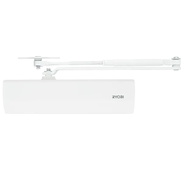 Дотягувач дверей RYOBI D-2055V GLOSSY_WHITE BC UNIV_ARM для зовнішніх та внутрішніх дверей з регульованими швидкостями закриття до 100кг Дотягувач дверей RYOBI D-2055V GLOSSY_WHITE BC UNIV_ARM для зовнішніх та внутрішніх дверей з регульованими швидкостями закриття до 100кг