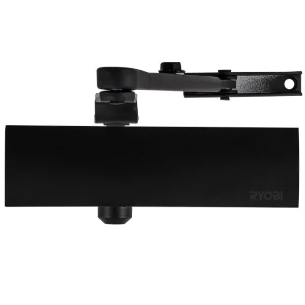 Доводчик двери RYOBI D-1200 BLACK для надежного закрывания с регулируемыми скоростями и монтажом на противопожарные двери до 80 кг Доводчик двери RYOBI D-1200 BLACK для надежного закрывания с регулируемыми скоростями и монтажом на противопожарные двери до 80 кг