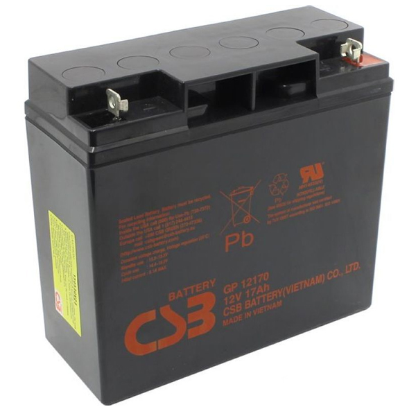Акумуляторна батарея CSB GP12170B1 12V 17Ah AGM для відеоспостереження сигналізації та джерел безперебійного живлення