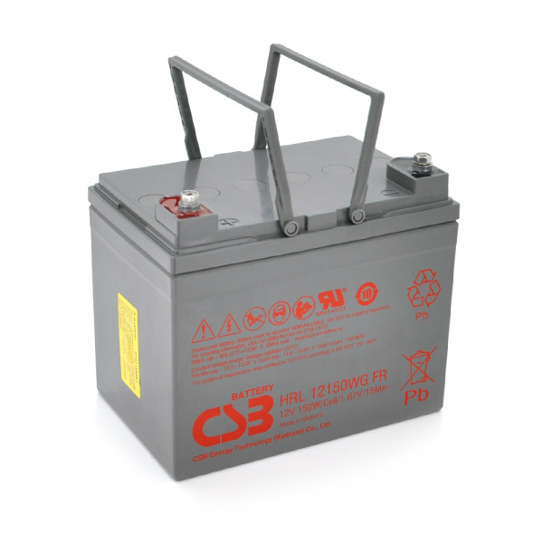 Акумуляторна батарея AGM CSB HRL12150WGFR, 12V 38Ah для безперебійних джерел живлення, висока ефективність, термін служби до 10 років, габарити 196x130x172 мм Акумуляторна батарея AGM CSB HRL12150WGFR, 12V 38Ah для безперебійних джерел живлення, висока ефективність, термін служби до 10 років, габарити 196x130x172 мм
