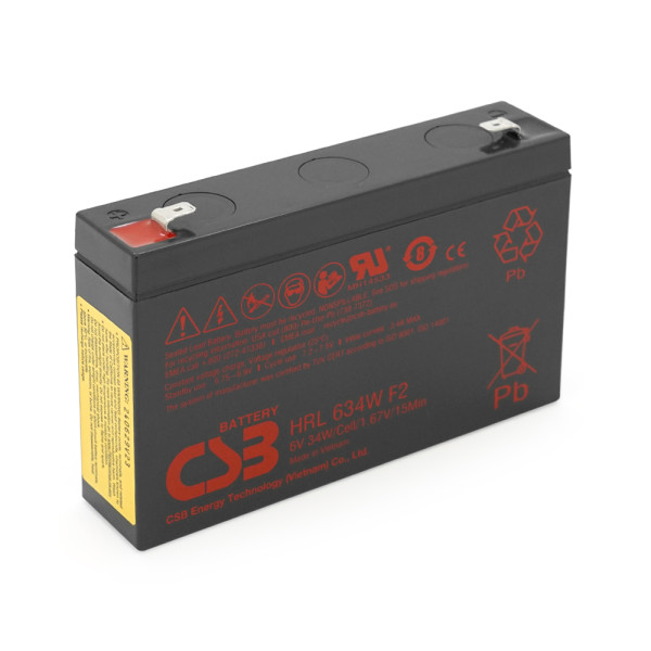 Акумуляторна батарея 6V 9Ah CSB HRL634WF2 для блока живлення систем безпеки та відеоспостереження 151х34х99мм Акумуляторна батарея 6V 9Ah CSB HRL634WF2 для блока живлення систем безпеки та відеоспостереження 151х34х99мм