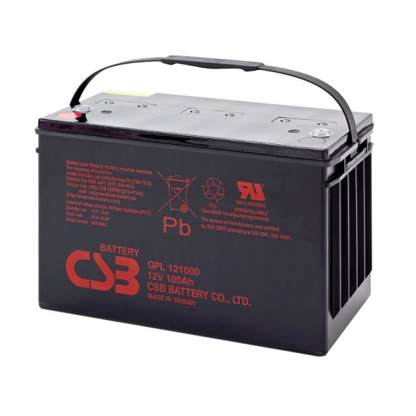 Акумуляторна батарея CSB GPL121000 12V 100Ah для ДБЖ, телекомунікаційного обладнання та систем відеоспостереження Акумуляторна батарея CSB GPL121000 12V 100Ah для ДБЖ, телекомунікаційного обладнання та систем відеоспостереження