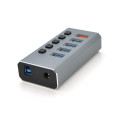 Хаб USB 3.0, 4 порта USB 3.0 + 1 порт QC3.0, с переключателями на каждый порт, DC5V3A, Черный, Упаковка Хаб USB 3.0, 4 порта USB 3.0 + 1 порт QC3.0, с переключателями на каждый порт, DC5V3A, Черный, Упаковка