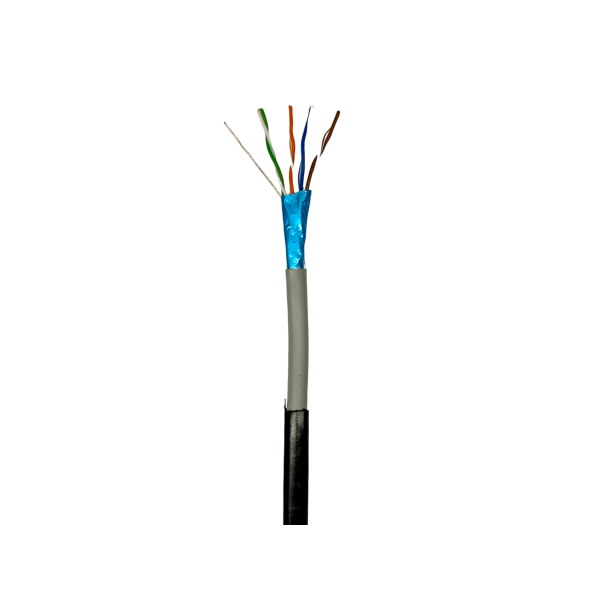 Кабель кручена пара GEAR FTP 4x2x0,51 Cat5E, CCA, PVC+PE, для зовнішніх робіт, чорний, 305m Кабель кручена пара GEAR FTP 4x2x0,51 Cat5E, CCA, PVC+PE, для зовнішніх робіт, чорний, 305m