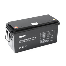 Акумуляторна батарея Must LiFePO4 LP15-12200 12,8V 200Ah для стабільного живлення пристроїв, 6000 циклів, компактен, довговічний, 502x186x243 мм, 23 кг