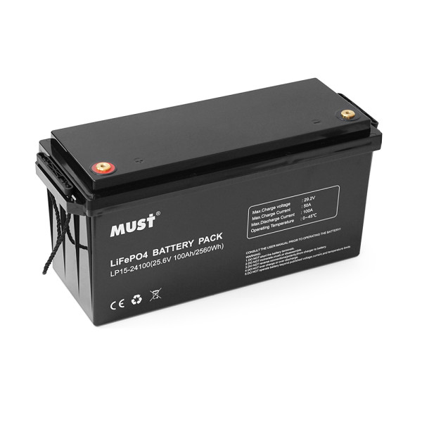 Акумуляторна батарея LiFePO4 25.6V 100Ah для сонячних та вітряних систем, BMS50A@4S, 6000 циклів, 2.56kWh, 23кг Акумуляторна батарея LiFePO4 25.6V 100Ah для сонячних та вітряних систем, BMS50A@4S, 6000 циклів, 2.56kWh, 23кг