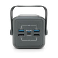 Powerbank ACL PW-131 50000mAh, 22.5W, 4xUSB, 4 кабелі (USB/Micro/Type-C/Lighting), Ліхтар, 1.08кг, Black, Box