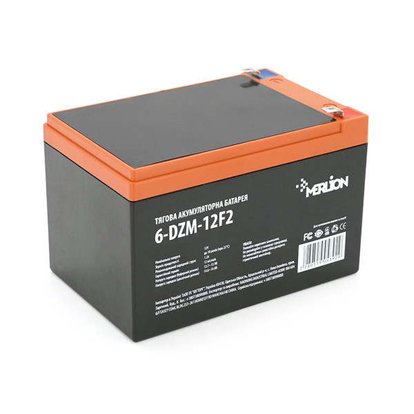 Тягова акумуляторна батарея AGM 6-DZM-12 12V 12Ah F2 Orange Q3 для електровелосипеда, електроскутера та гіроборда Тягова акумуляторна батарея AGM 6-DZM-12 12V 12Ah F2 Orange Q3 для електровелосипеда, електроскутера та гіроборда