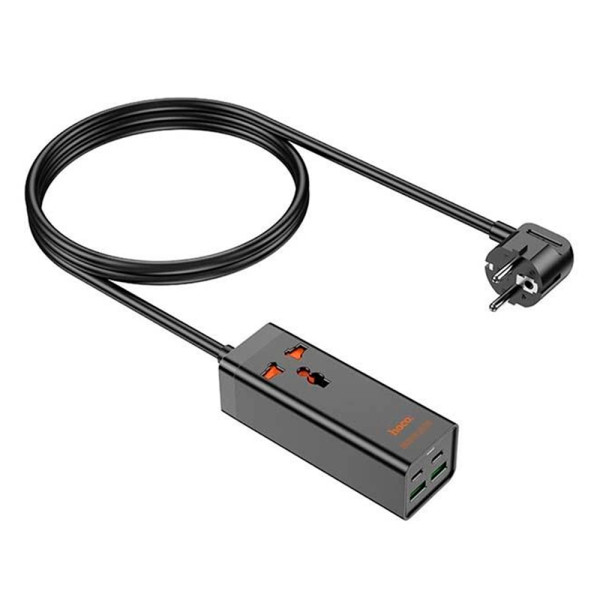 Мережева зарядна станція AC10A 1 розетка + 2 USB + 2 USB-C 65W для швидкої зарядки гаджетів, довжина кабелю 1,5 м, 220В, чорна Мережева зарядна станція AC10A 1 розетка + 2 USB + 2 USB-C 65W для швидкої зарядки гаджетів, довжина кабелю 1,5 м, 220В, чорна
