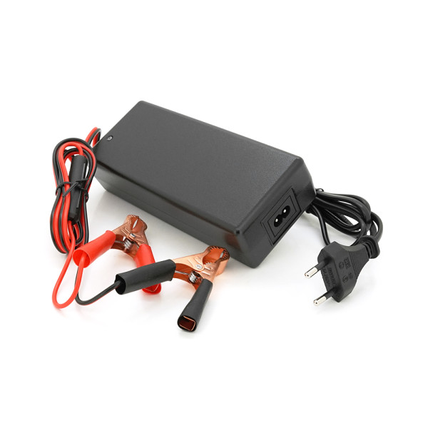 Зарядное устройство Li-ion 12,6V 3S 6A с крокодилами Clips, индикатором состояния и защитой для аккумуляторов систем видеонаблюдения Зарядное устройство Li-ion 12,6V 3S 6A с крокодилами Clips, индикатором состояния и защитой для аккумуляторов систем видеонаблюдения