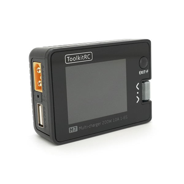 Зарядное устройство ToolkitRC M7 200Вт для LiPo, LiHv, Li-ion, NiMh, LiFe и Pb аккумуляторов с USB интерфейсом, вход 7-35В, вес 90г без БЖ Зарядное устройство ToolkitRC M7 200Вт для LiPo, LiHv, Li-ion, NiMh, LiFe и Pb аккумуляторов с USB интерфейсом, вход 7-35В, вес 90г без БЖ