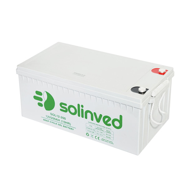 Акумуляторная батарея SOLINVED 200-12 GEL 12V 200 Ah для солнечных систем и резервного питания Акумуляторная батарея SOLINVED 200-12 GEL 12V 200 Ah для солнечных систем и резервного питания