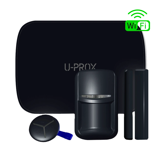 Комплект беспроводной охранной сигнализации U-Prox MP WiFi S Black для защиты дома с датчиками движения и магнитоконтактным извещателем Комплект беспроводной охранной сигнализации U-Prox MP WiFi S Black для защиты дома с датчиками движения и магнитоконтактным извещателем