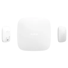 Охоронна централь Ajax Hub (8EU) UA white для безпроводної охоронної системи, підтримка до 100 пристроїв, 50 користувачів, плата за сигналізацію до 0,15 с