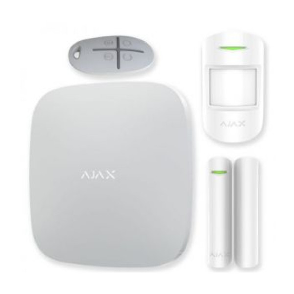 Комплект датчиків і хабу Ajax StarterKit (white) для бездротової охоронної системи з MotionProtect, DoorProtect та SpaceControl Комплект датчиків і хабу Ajax StarterKit (white) для бездротової охоронної системи з MotionProtect, DoorProtect та SpaceControl