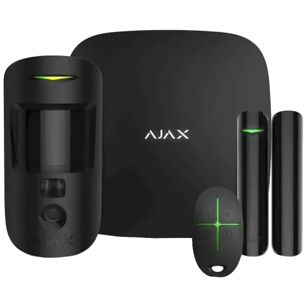 Комплект Ajax StarterKit Cam HDR (8EU) UA black охоронної сигналізації Комплект Ajax StarterKit Cam HDR (8EU) UA black охоронної сигналізації
