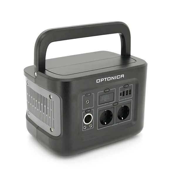 Зарядна станція Optonica B600-A1. Ємність 512Wt/h, Потужність 600Вт. Out:2xAC230, 2хDC13.3V/10A, USB-3x5V/2.4A, Type-C 100W(PD), 290х210х204мм. 7.9кг