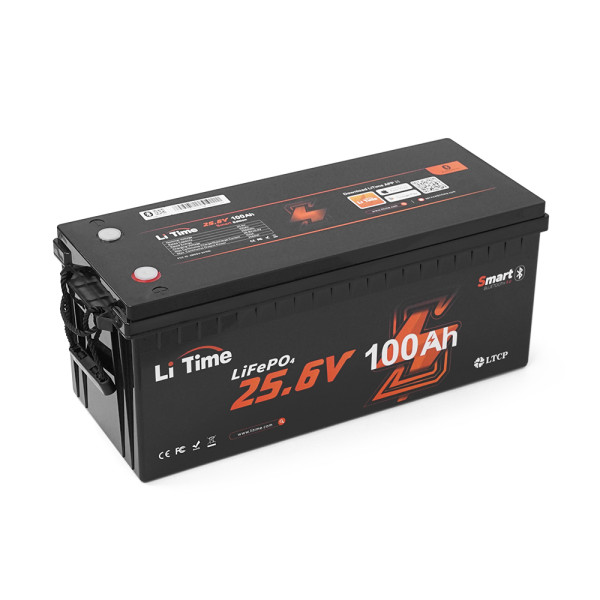Акумуляторна батарея LiFePO4 Li-TIME 25.6V 100Ah BT, 2560Wh, BMS 100A, 532*207*215мм Акумуляторна батарея LiFePO4 Li-TIME 25.6V 100Ah BT, 2560Wh, BMS 100A, 532*207*215мм