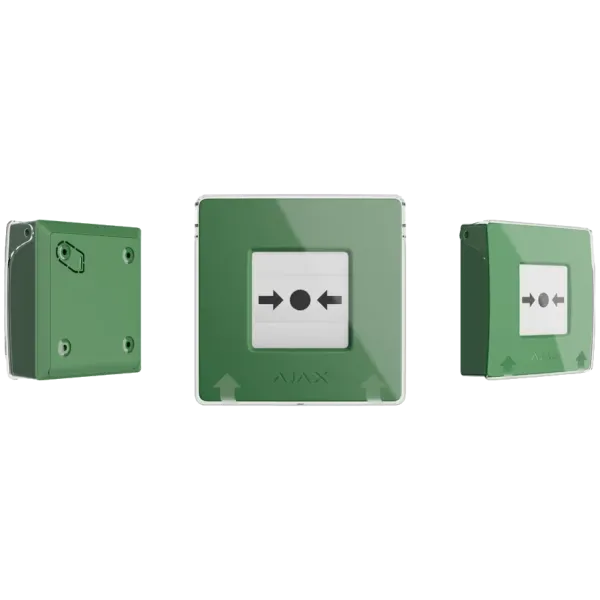 Сповіщувач Ajax Manual Call Point (Green) для охоронної системи з кнопками тривоги та індикацією станів Сповіщувач Ajax Manual Call Point (Green) для охоронної системи з кнопками тривоги та індикацією станів
