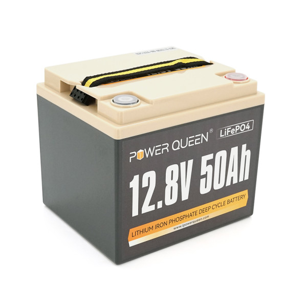 Аккумуляторная батарея LiFePO4 Power Queen 12.8V 50Ah 640Wh для солнечных систем, кемперов и резервного питания Аккумуляторная батарея LiFePO4 Power Queen 12.8V 50Ah 640Wh для солнечных систем, кемперов и резервного питания