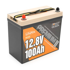 Акумуляторна батарея LiFePO4 Power Queen 12.8V 100Ah Mini, 1280Wh, BMS 100A, ≥4000 циклів, 329*172*214мм Акумуляторна батарея LiFePO4 Power Queen 12.8V 100Ah Mini, 1280Wh, BMS 100A, ≥4000 циклів, 329*172*214мм