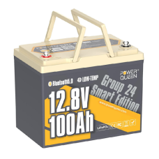 Акумуляторна батарея LiFePO4 Power Queen 12.8V 100Ah H190 для сонячних систем, резервного живлення та кемперів, BMS 100A, 1280Wh