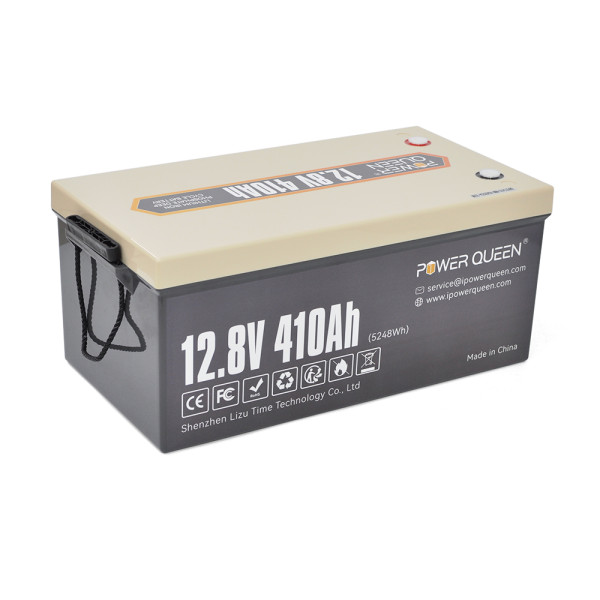 Акумуляторна батарея LiFePO4 Power Queen 12.8V 410Ah 5240Wh BMS 250A для сонячних електростанцій кемперів та систем резервного живлення Акумуляторна батарея LiFePO4 Power Queen 12.8V 410Ah 5240Wh BMS 250A для сонячних електростанцій кемперів та систем резервного живлення