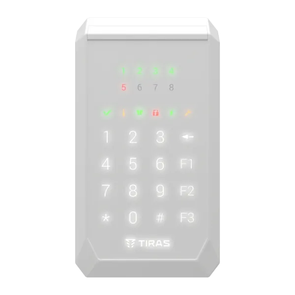 Клавіатура сенсорна Tiras K-PAD8 (white) для охоронної системи Orion NOVA II з 8 індикаторами зон та вбудованим інтерфейсом Touch Memory Клавіатура сенсорна Tiras K-PAD8 (white) для охоронної системи Orion NOVA II з 8 індикаторами зон та вбудованим інтерфейсом Touch Memory