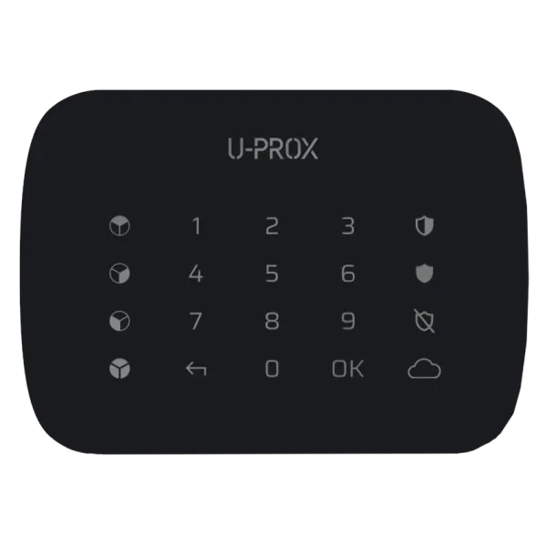 Бездротова сенсорна клавіатура U-Prox Keypad G4 Black для охоронних систем з підсвіткою кнопок та звуковим індикатором затримки Бездротова сенсорна клавіатура U-Prox Keypad G4 Black для охоронних систем з підсвіткою кнопок та звуковим індикатором затримки