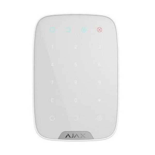 Бездротова сенсорна клавіатура KeyPad (white) для управління пристроями, 15 клавіш, 20 мВт, 868 МГц, дальність до 1700 м, білий колір Бездротова сенсорна клавіатура KeyPad (white) для управління пристроями, 15 клавіш, 20 мВт, 868 МГц, дальність до 1700 м, білий колір