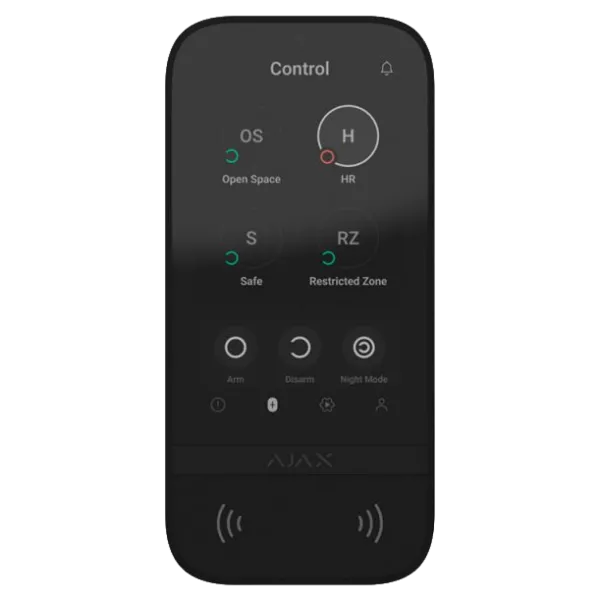 Клавиатура TouchScreen 5" Ajax KeyPad (8EU) black для охранной системы с звуковой индикацией и автоматической регулировкой яркости Клавиатура TouchScreen 5" Ajax KeyPad (8EU) black для охранной системы с звуковой индикацией и автоматической регулировкой яркости