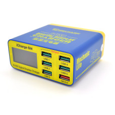 Зарядна станція iCharge 6M з цифровою індикацією, 6xUSB-A (1xQC3.0 15W), 40W 220V для одночасної зарядки смартфонів і планшетів