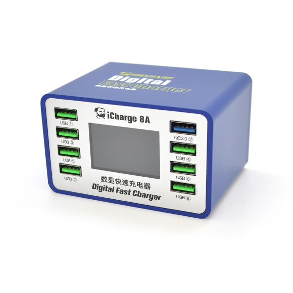 Зарядна станція MECHANIC iCharge 8A з цифровою індикацією 7×USB-A QC3.0 45W для одночасного заряджання смартфонів і планшетів