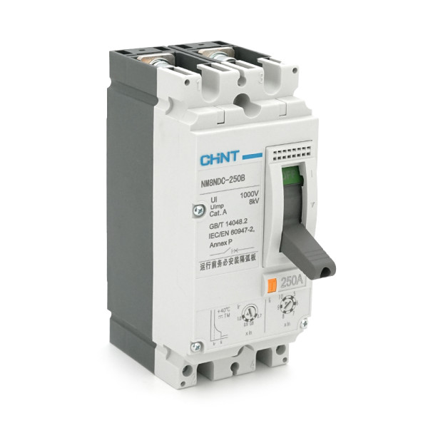 Двополюсний автомат постійного струму CHINT NM8NDC-250B-DC500V, 250A, 25kA, DC500V, 2P, 62x140x78,5mm Двополюсний автомат постійного струму CHINT NM8NDC-250B-DC500V, 250A, 25kA, DC500V, 2P, 62x140x78,5mm