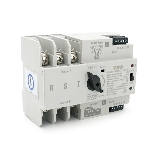 Автомат введення резерву (АВР) триполюсний YRQ2PC-125 Wifi ATS, 3P 125A 400V, E-Welink App на DIN-рейку для генераторів Автомат введення резерву (АВР) триполюсний YRQ2PC-125 Wifi ATS, 3P 125A 400V, E-Welink App на DIN-рейку для генераторів