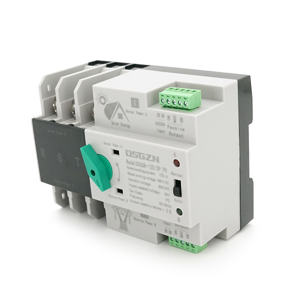 Автомат введення резерву (АВР) триполюсний OSGQ8-125/3P PV, 230V/125A на DIN-рейку для сонячних систем Автомат введення резерву (АВР) триполюсний OSGQ8-125/3P PV, 230V/125A на DIN-рейку для сонячних систем