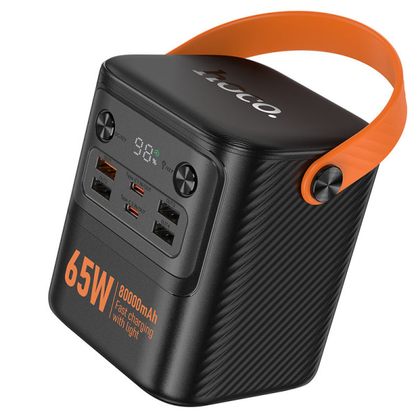 Внешний аккумулятор HOCO J152 Pro 80000mAh для зарядки смартфонов и ноутбуков, 4USB, 2 Type-C, 22.5W+65W, фонарик, черный Внешний аккумулятор HOCO J152 Pro 80000mAh для зарядки смартфонов и ноутбуков, 4USB, 2 Type-C, 22.5W+65W, фонарик, черный