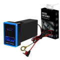 АЗУ врезное 130W-D01T03-Fuse для питания устройств с PD и QC, Type-C 100W, USB 30W, с LED подсветкой и комплектом проводов, черный, 33x22x58mm АЗУ врезное 130W-D01T03-Fuse для питания устройств с PD и QC, Type-C 100W, USB 30W, с LED подсветкой и комплектом проводов, черный, 33x22x58mm