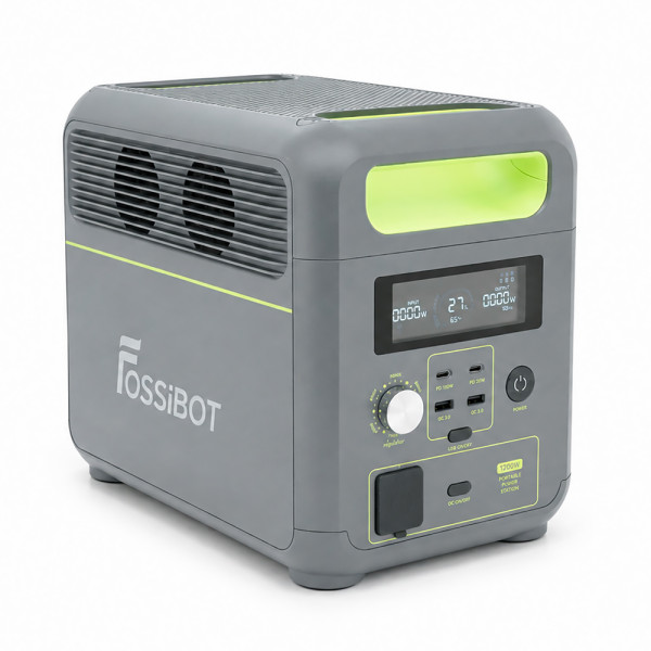 Портативна зарядна станція FOSSiBOT F1200, 1200W/1024Wh LiFePO₄, MPPT 200W max, CarPort-12V-10A, 2xAC230V, 2xUSB-A-18W, 2xUSB-C-100W, Wi-Fi, 2 мм, 11,5 кг Портативна зарядна станція FOSSiBOT F1200, 1200W/1024Wh LiFePO₄, MPPT 200W max, CarPort-12V-10A, 2xAC230V, 2xUSB-A-18W, 2xUSB-C-100W, Wi-Fi, 2 мм, 11,5 кг