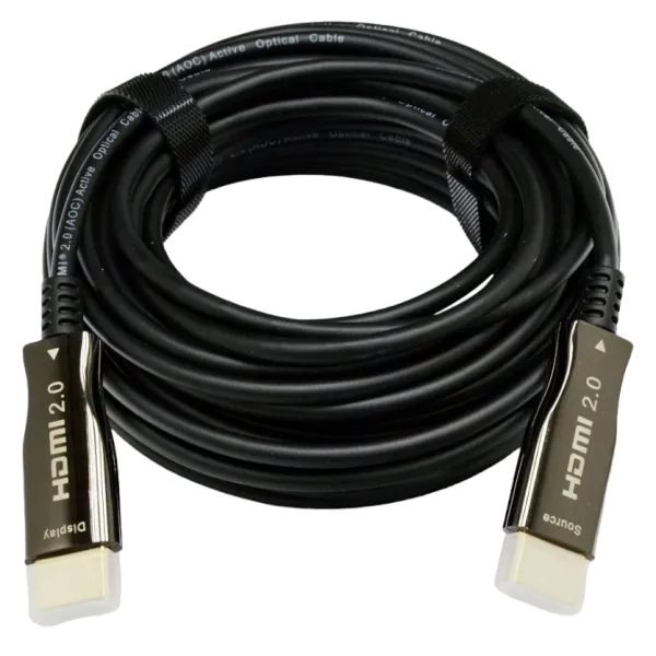 Патчкорд 20м 4K UHD (AOC) HDMI 2.0 для подключения устройств, разрешение 3840×2160 пикселей, диаметр 5мм, идеален для телевидения и мультимедиа